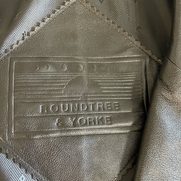 Black Genuine Lamb Leather Jacket Roundtree & Yorke Size XL -coat men lined - Picture 9 of 16